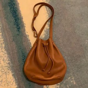 BAGGU Leather Bucket Bag
